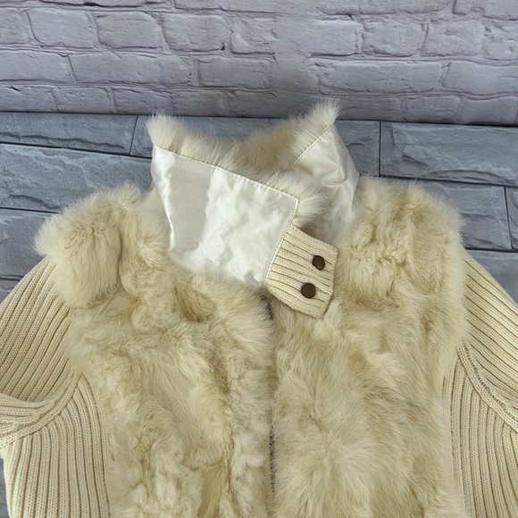 Romeo and Juliet couture rabbit trim knit pull over sweater size large - Picture 10 of 14